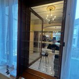 Wall display cabinet - wood - glass and mirror H 107 / W 53 / D 15.5 cm