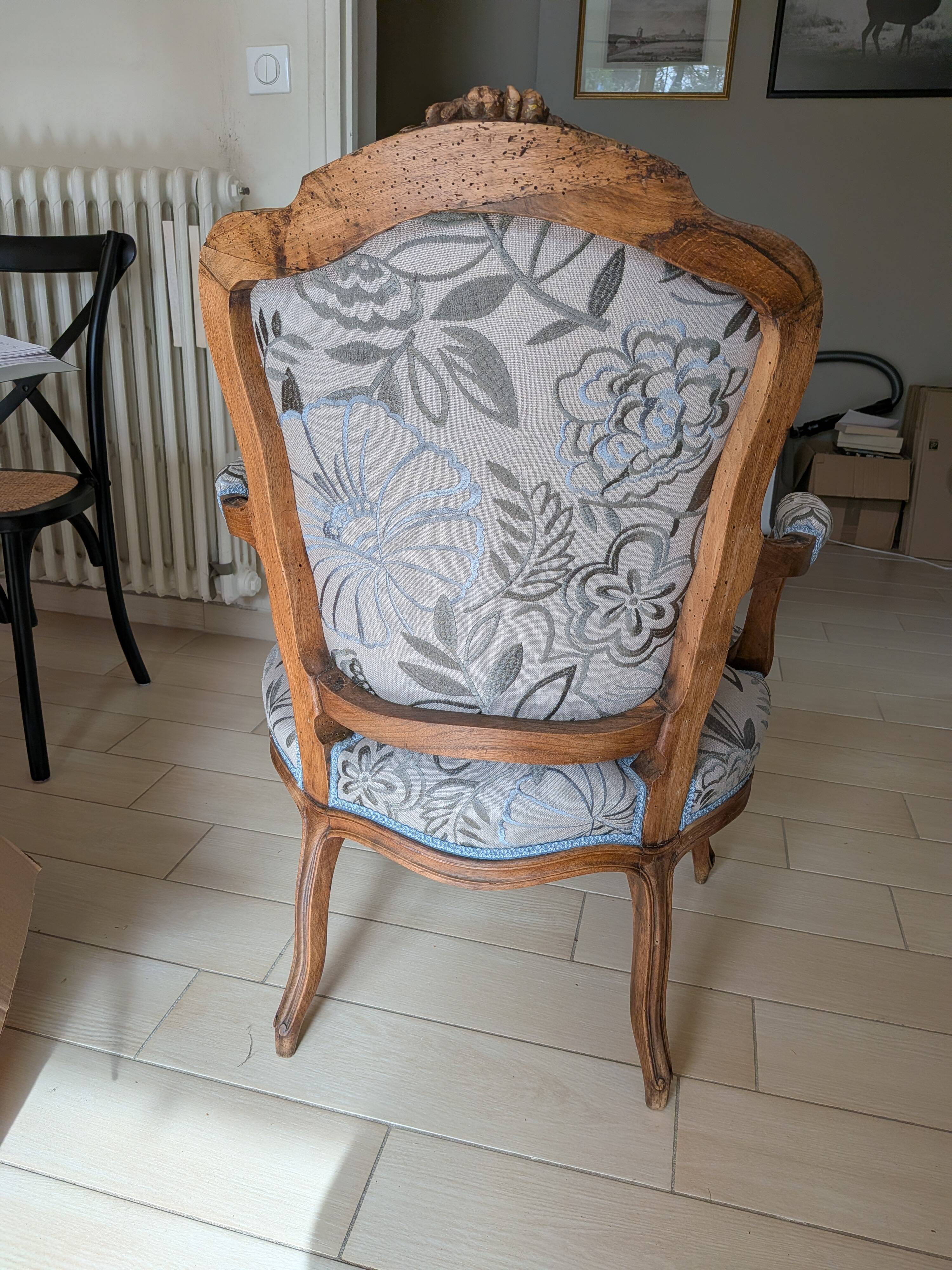 Louis XV style cabriolet armchair