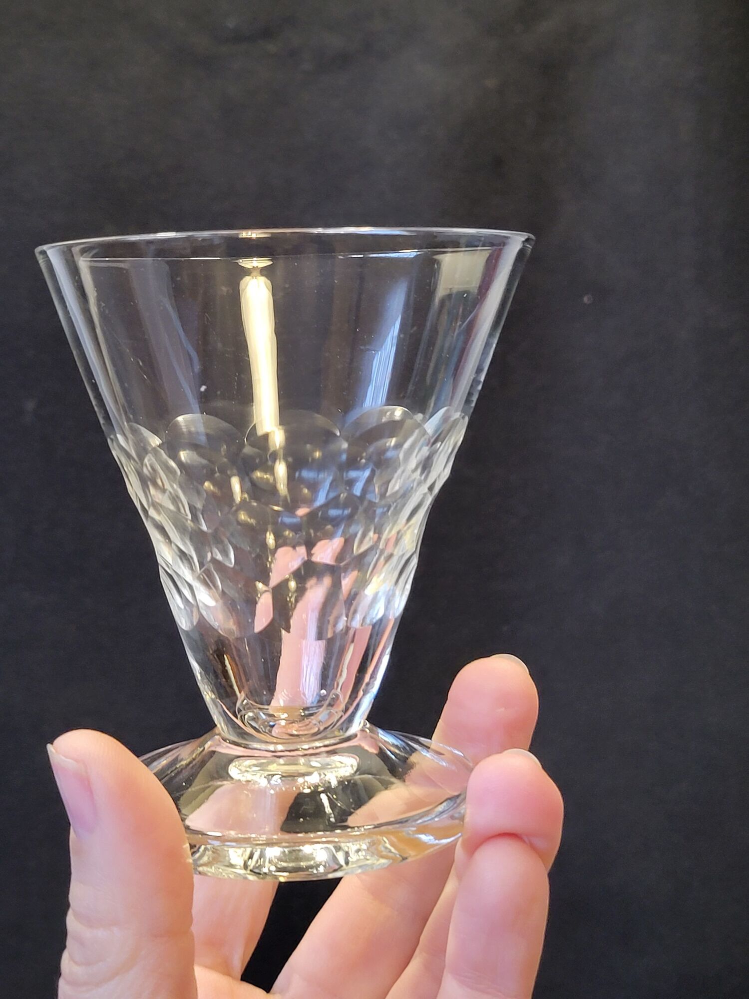 5 old glasses 1930 Verrerie Doyen Belgium model Lido faceted