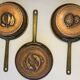 Set of 3 copper frying pans