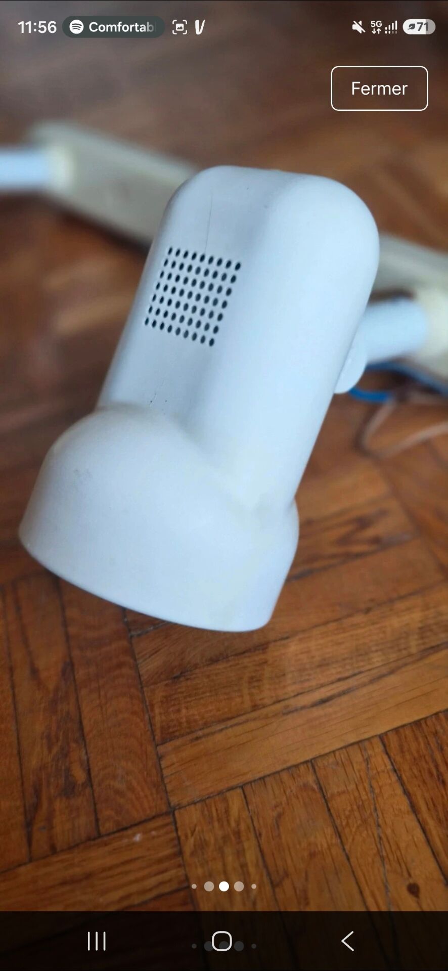 Wall lamp bar three spots vintage style Lita white beige 70s