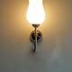 Paire d'appliques opaline et laiton 1950