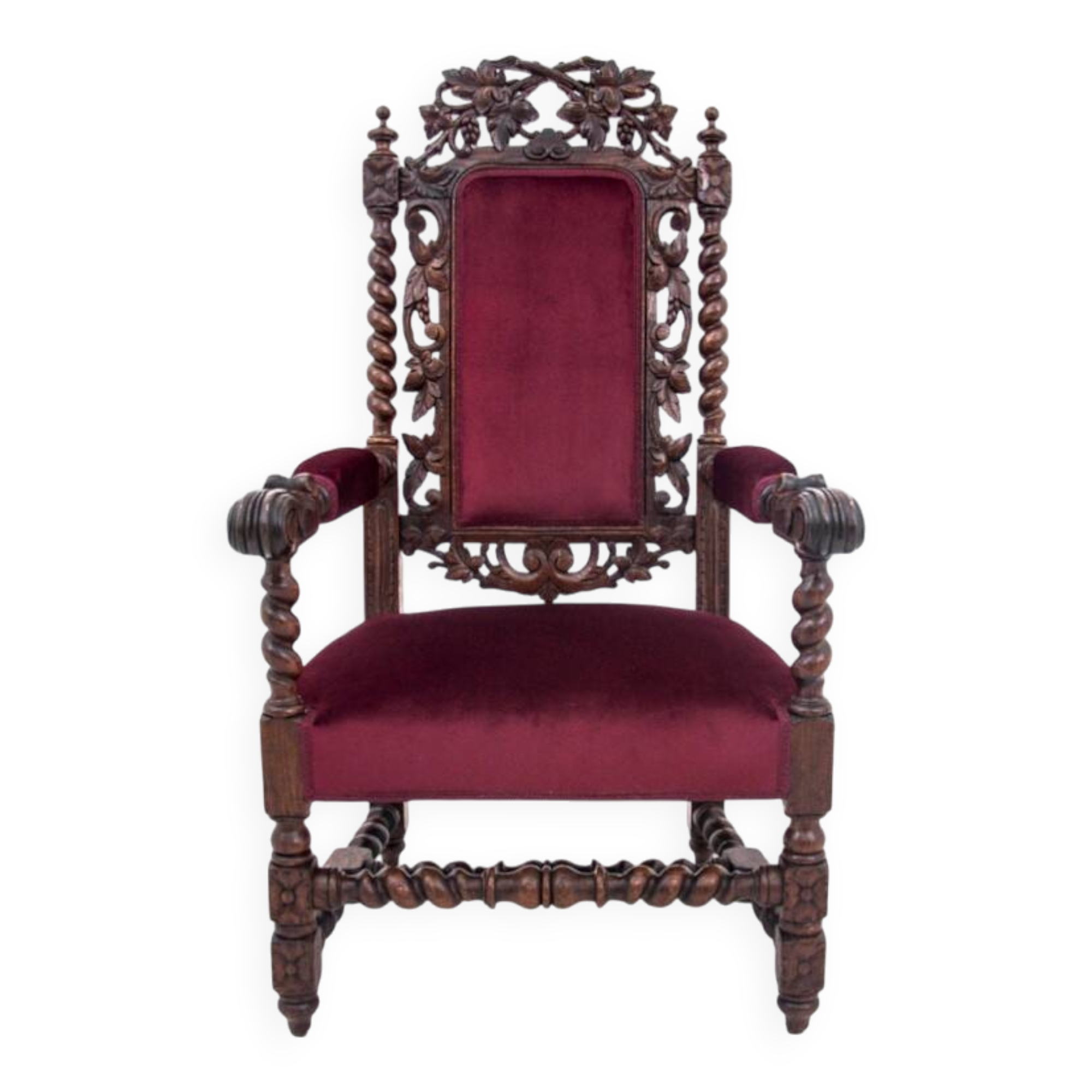 Fauteuil - trône ancien, France, vers 1890.