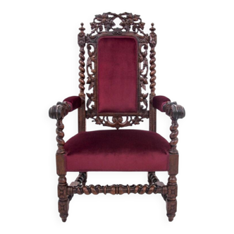 Antique armchair - throne, France, around 1890.