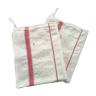 Pair of ancient mestizo tea towels monogram F