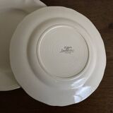 Set of 5 Sarreguemines ivory plates with gadroons 1960