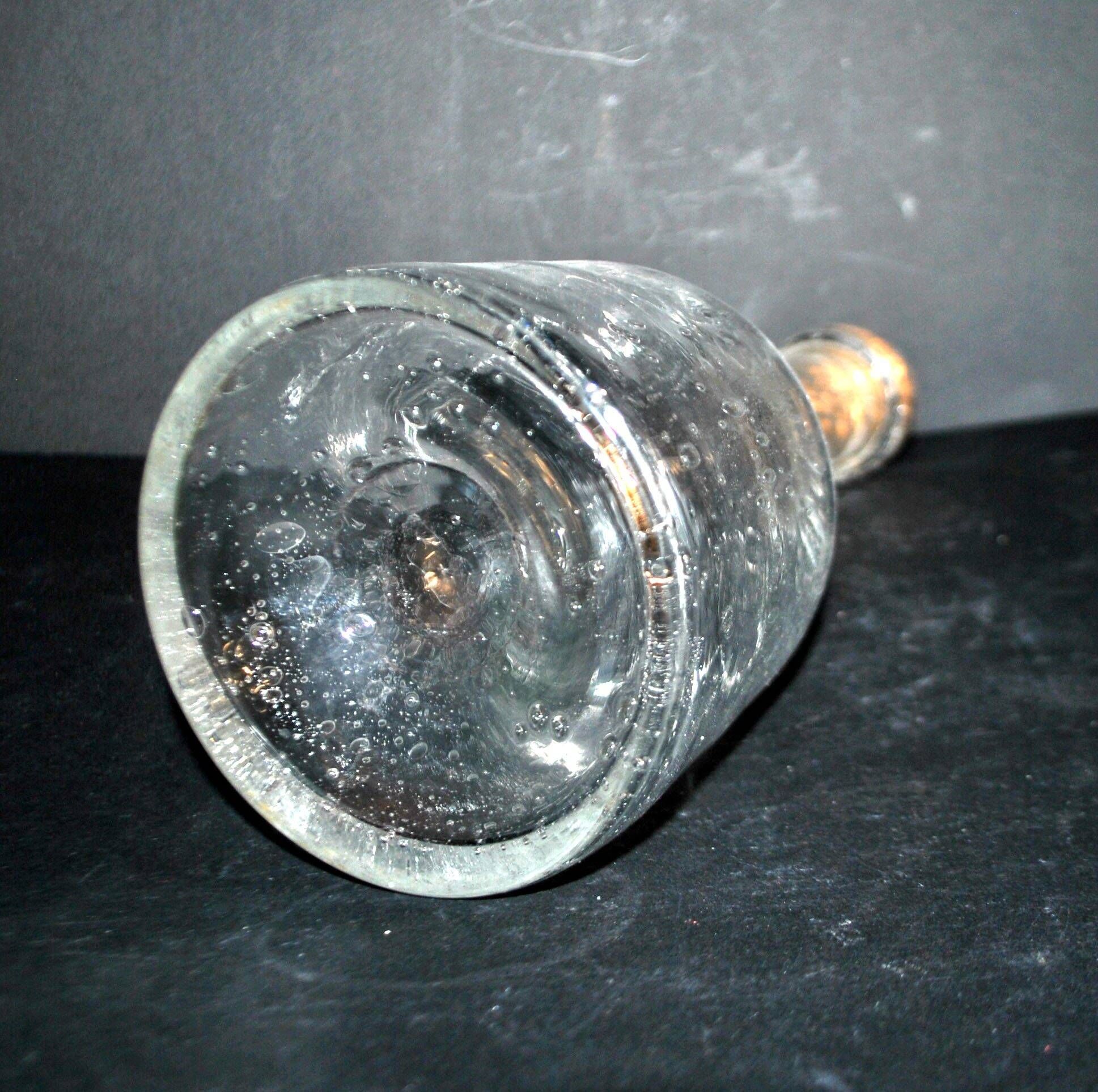 Vintage glass bubble carafe bottle from Biot H24cm