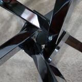 Small Mikado Table in Glass and Chromed Metal – 1970s