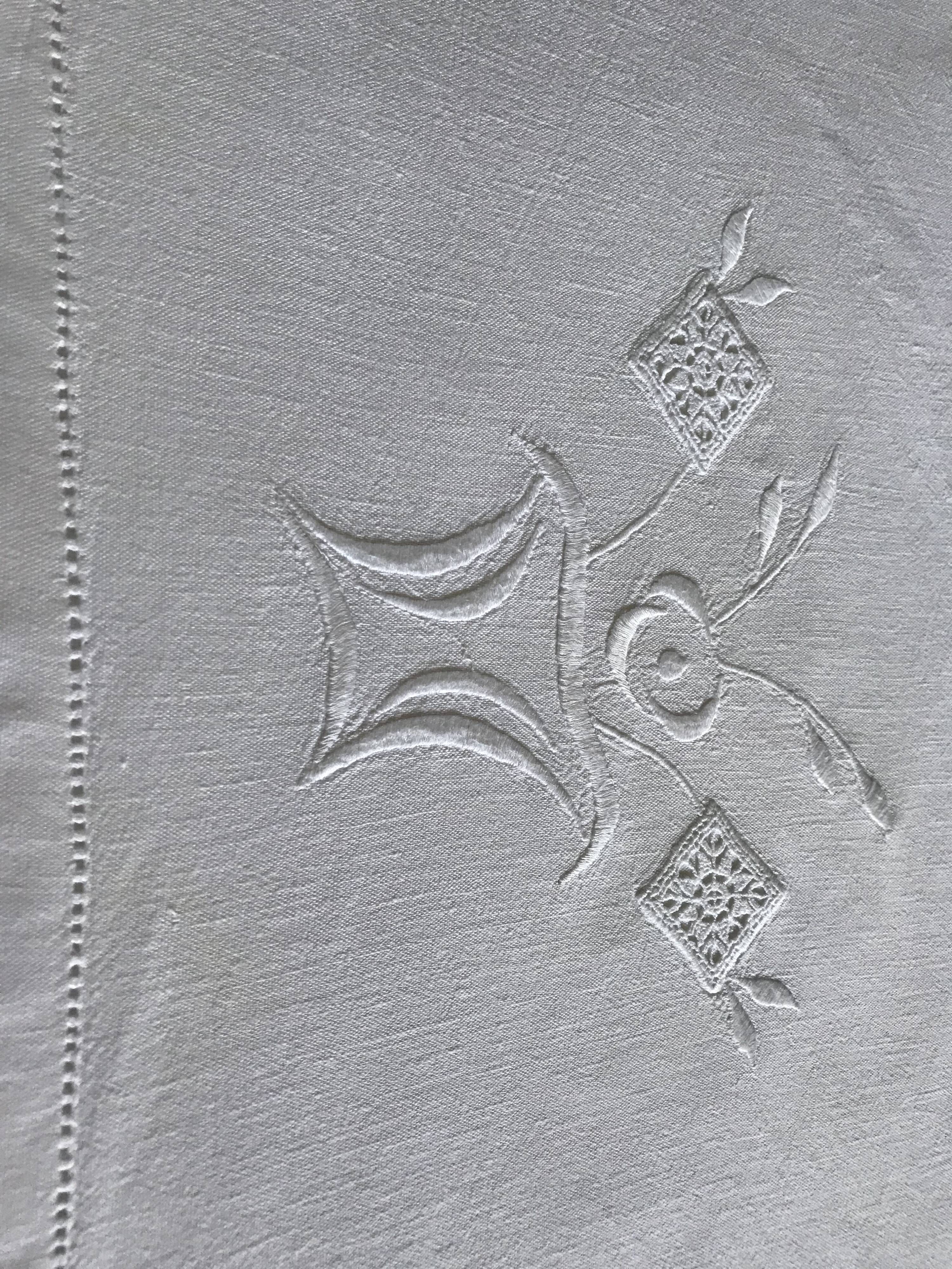 Old embroidered sheet 240 x 188cm