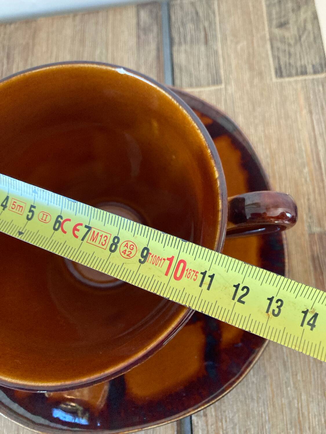 Luneville Badonviller earthenware cup and saucer