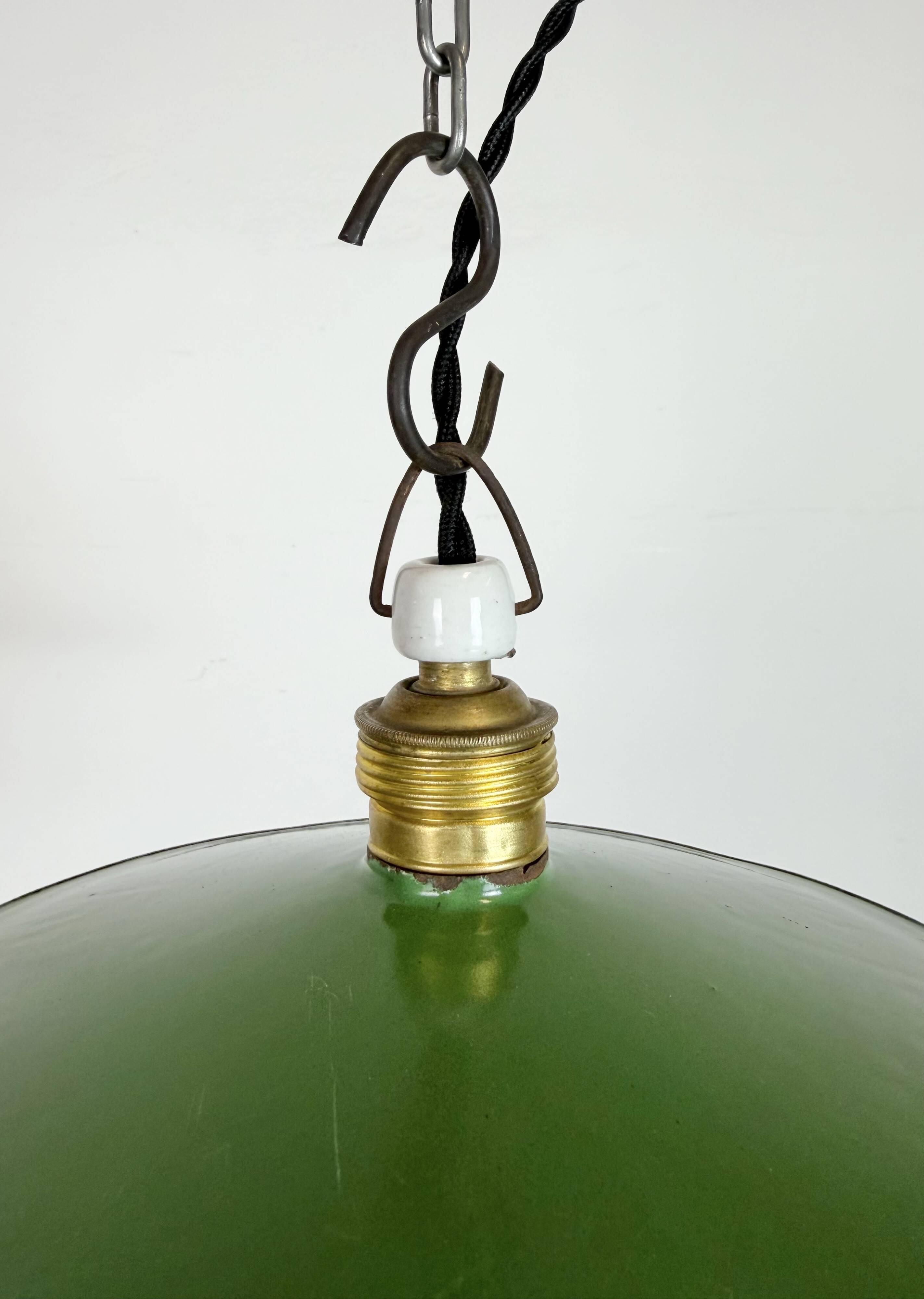 Industrial Green Enamel Light, 1930s
