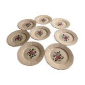 Set of 8 Sarreguemines Digoin flat plates