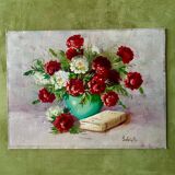 Vintage Still-Life "Peonies" Oil Painting
