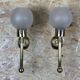 2x 60s 70s lamp light wall lamp glass & brass space age design
