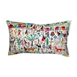 Hand-embroidered cushion