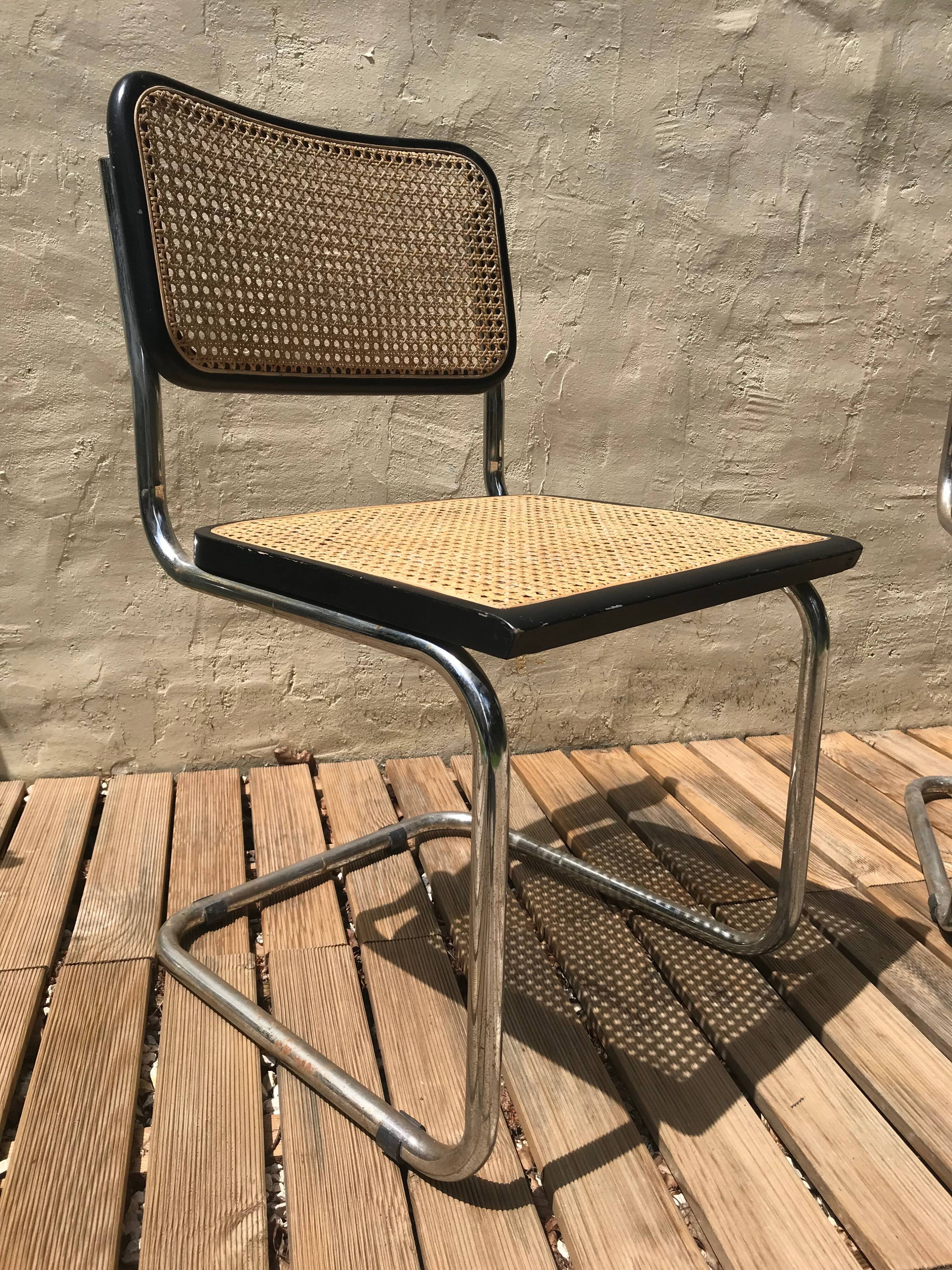 B32 Marcel Breuer Cesca chairs pair