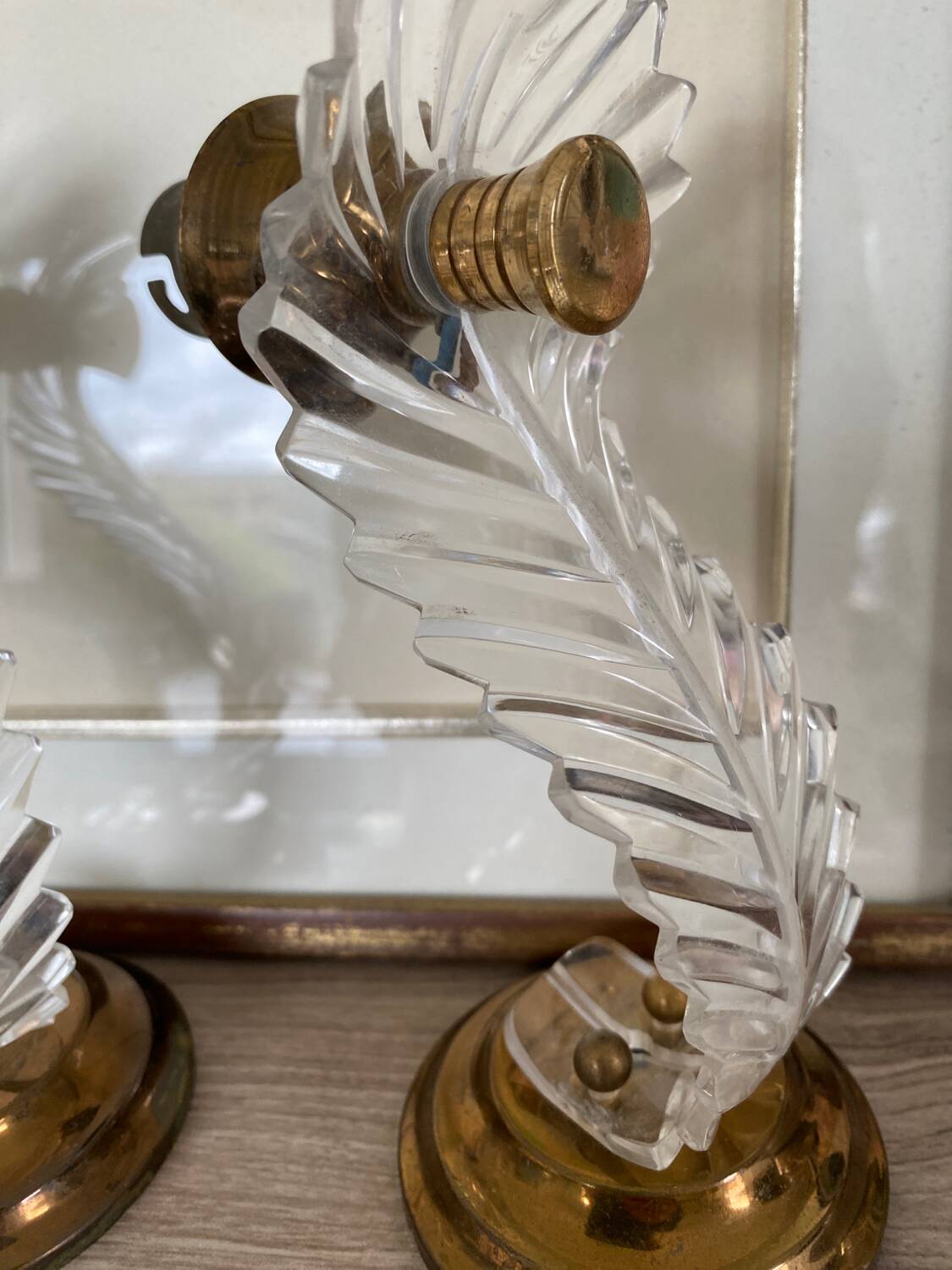 Pair of 1960s brass wall lights