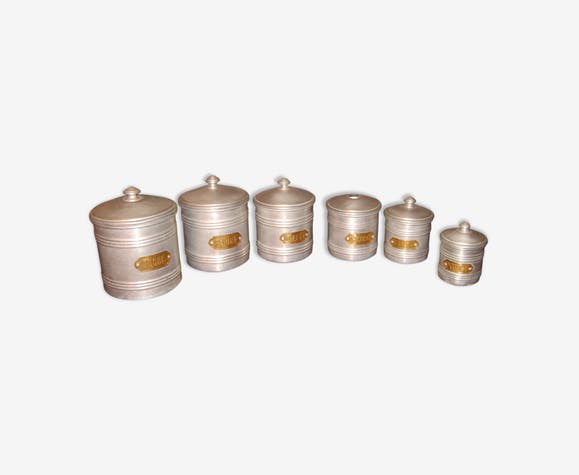 Set of 6 aluminum spice jars