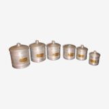 Set of 6 aluminum spice jars