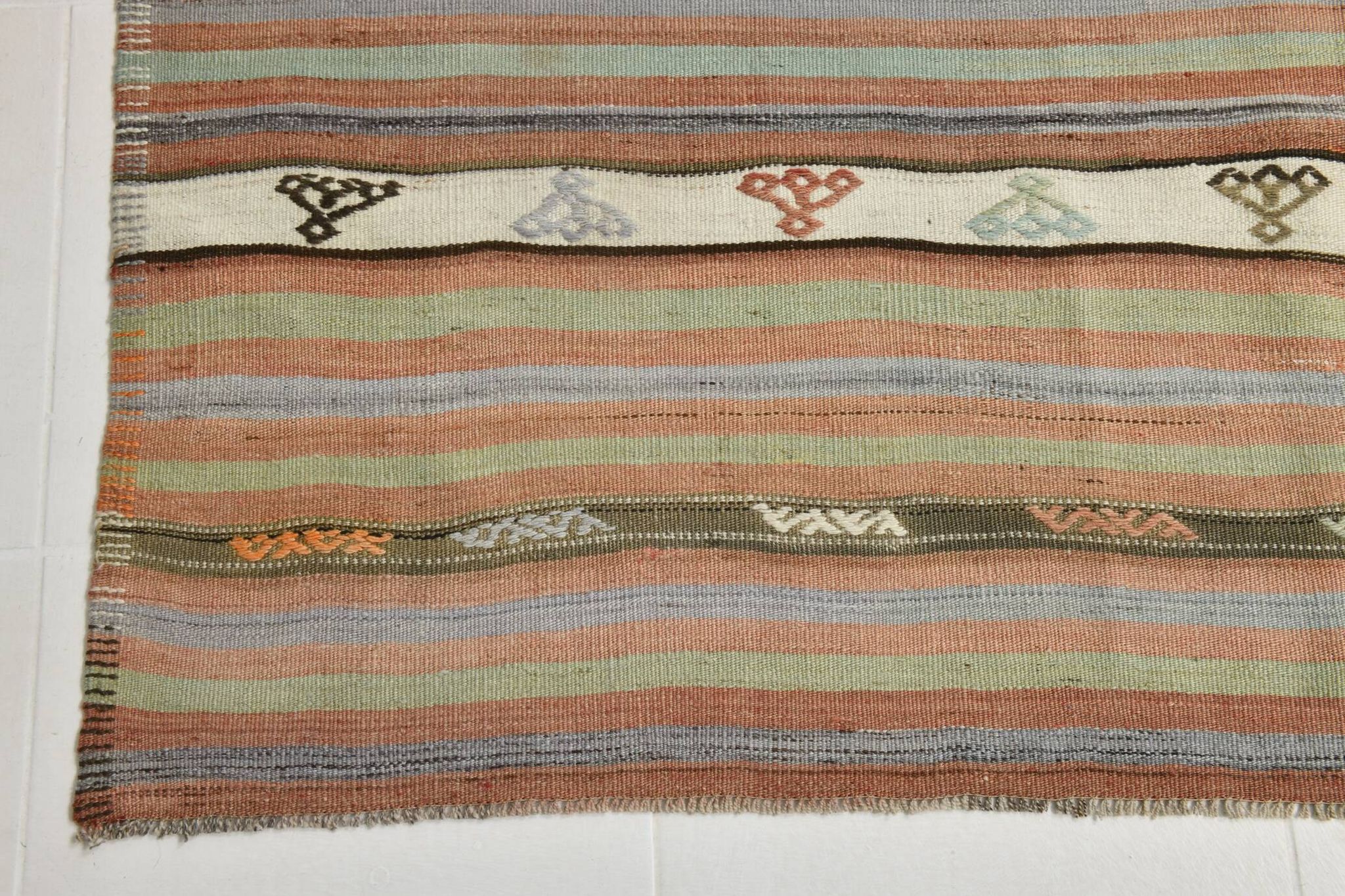 6x9 Soft Colors Persian Kilim Rug, 179x267Cm Anatolian Rug