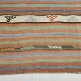 6x9 Soft Colors Persian Kilim Rug, 179x267Cm Anatolian Rug