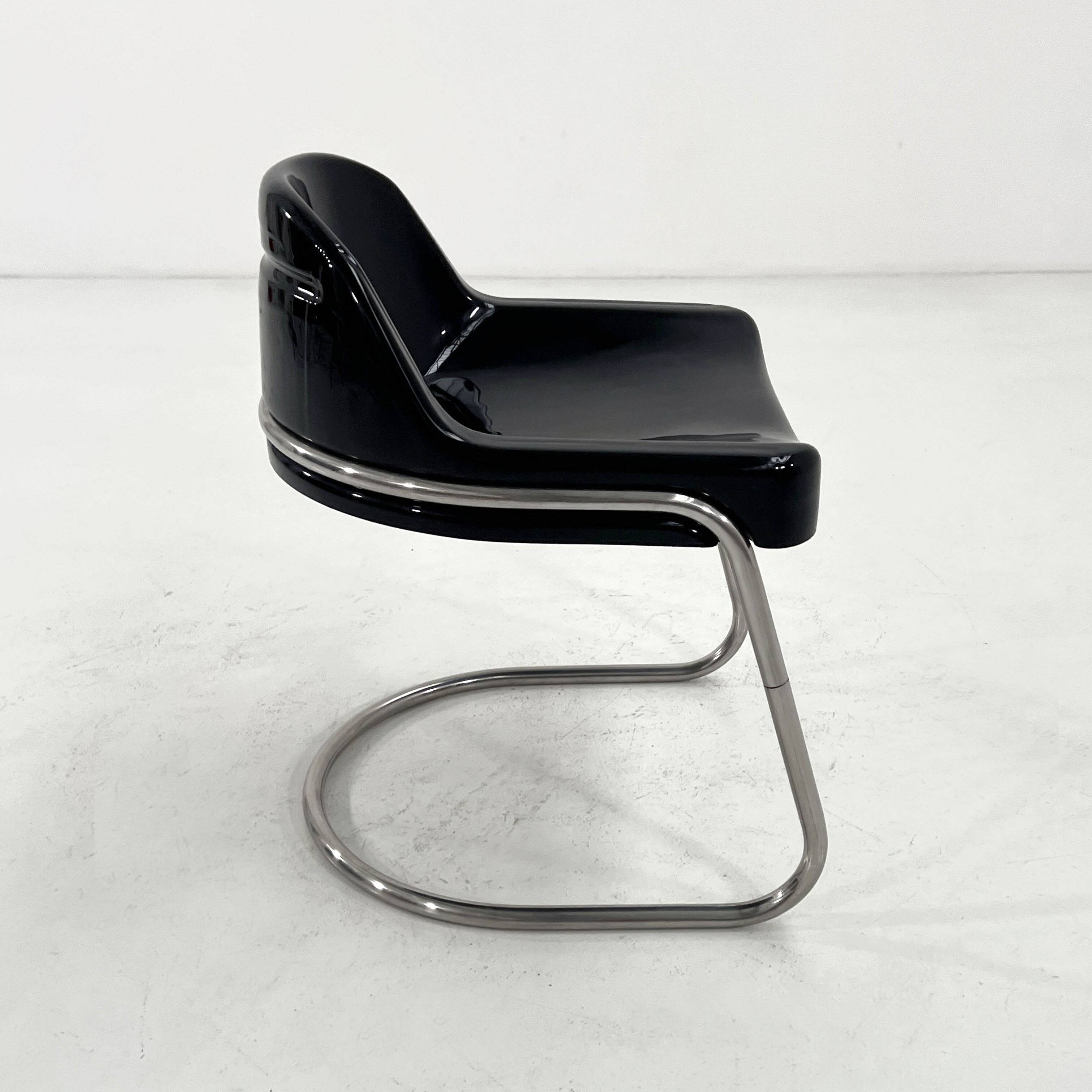 Orix Black Chair by Vittorio Parigi and Nani Prina for Molteni, 1970