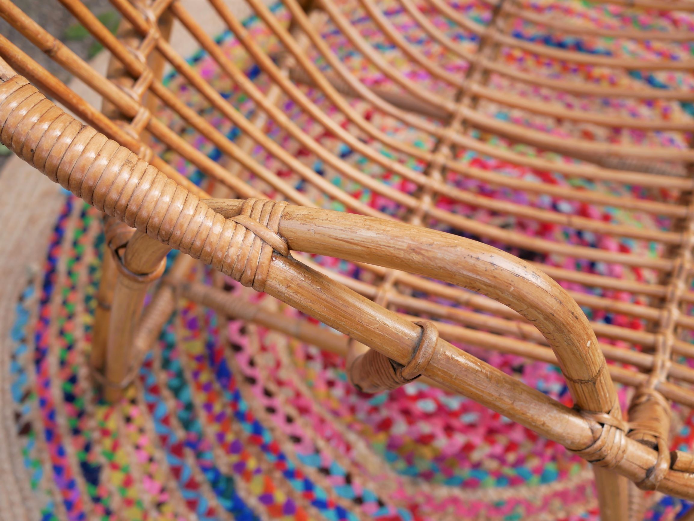 "Shell" vintage armchair rattan