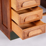 Restored Art Deco Solid Oak Writing Desk Made in the 1930s, Czechia