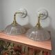Pair of Art Deco glass gold wall sconces