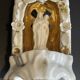 Porcelain baptismal font from paris, religious decoration, cult object.