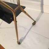 Serving table glass and brass, fifties