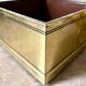 Plant box, storage box on casters in gold metal