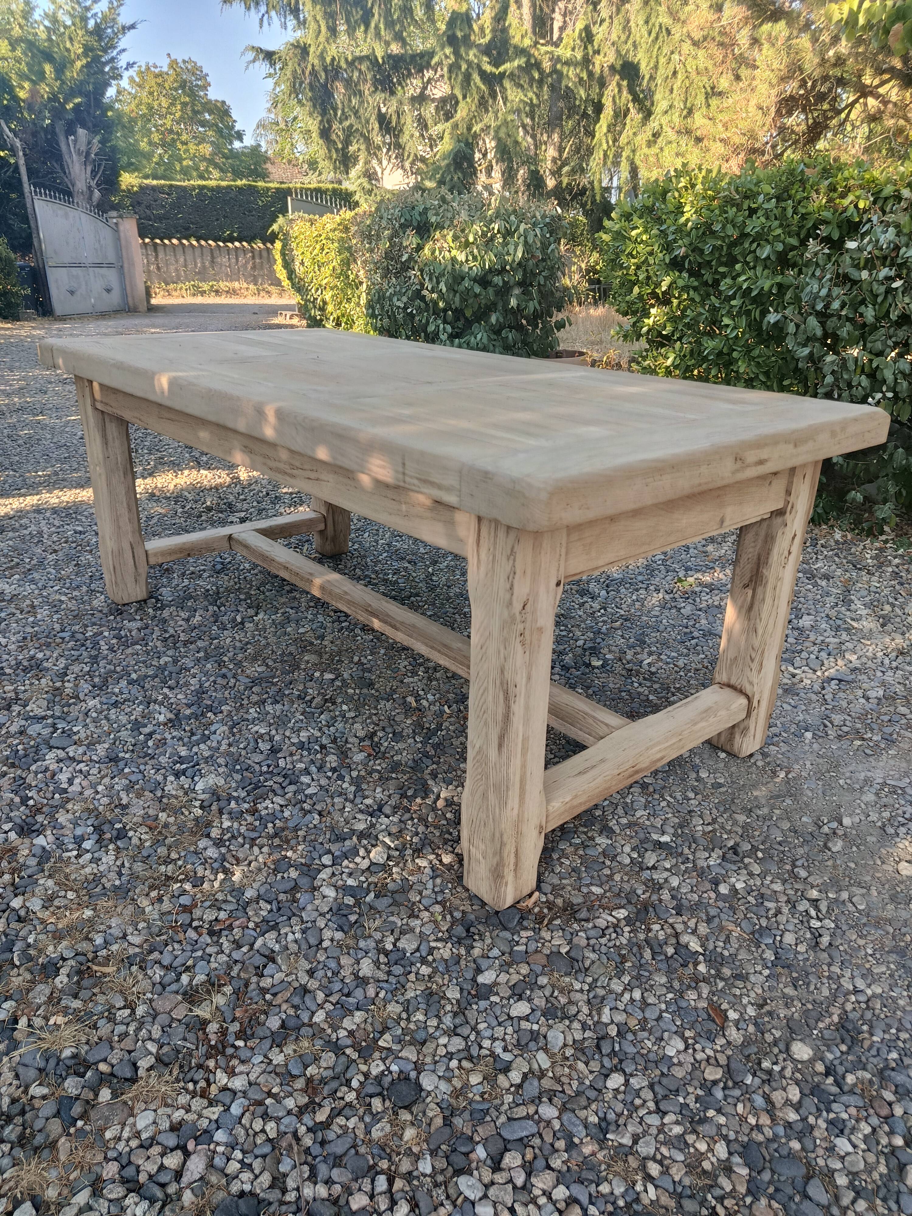 Solid oak farmhouse table with extension