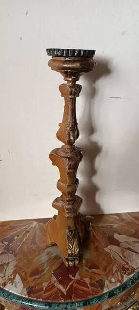 Antique gilded wooden candlestick Louis XIV - XVIII century