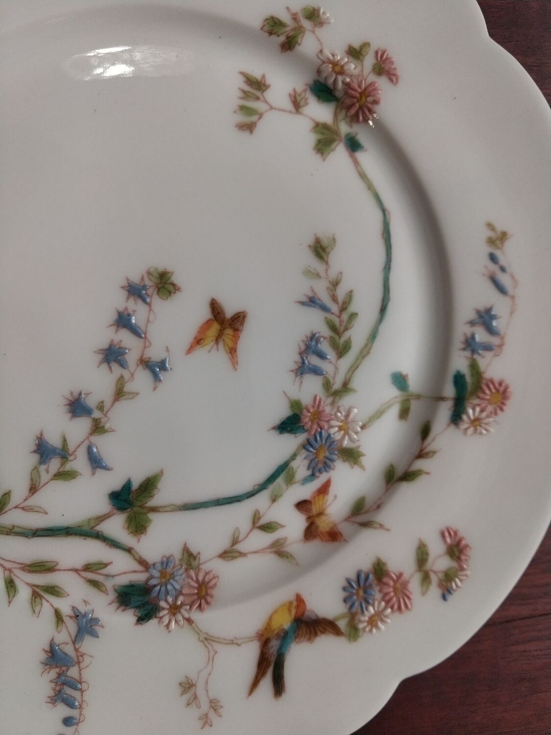 6 art nouveau dessert plates