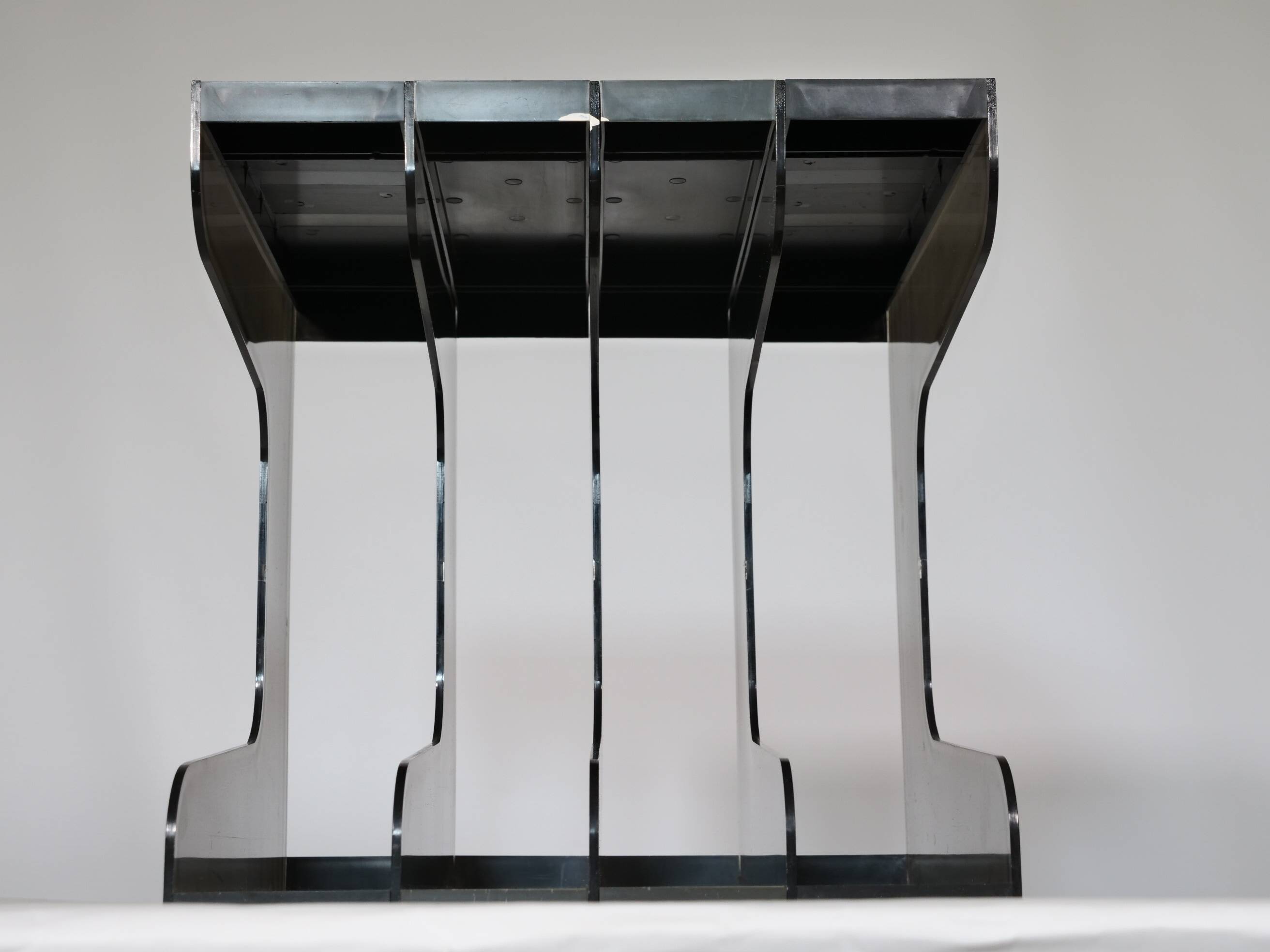Space Age Vinyl Record Rack in Smoked Acrylic, 1970s