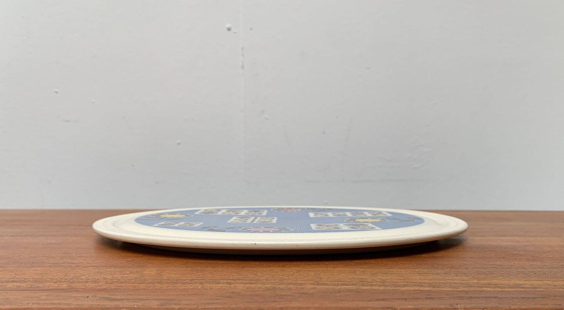 Mid-century German ceramic cake plate with floral patterns by Limburg, 1960s.
