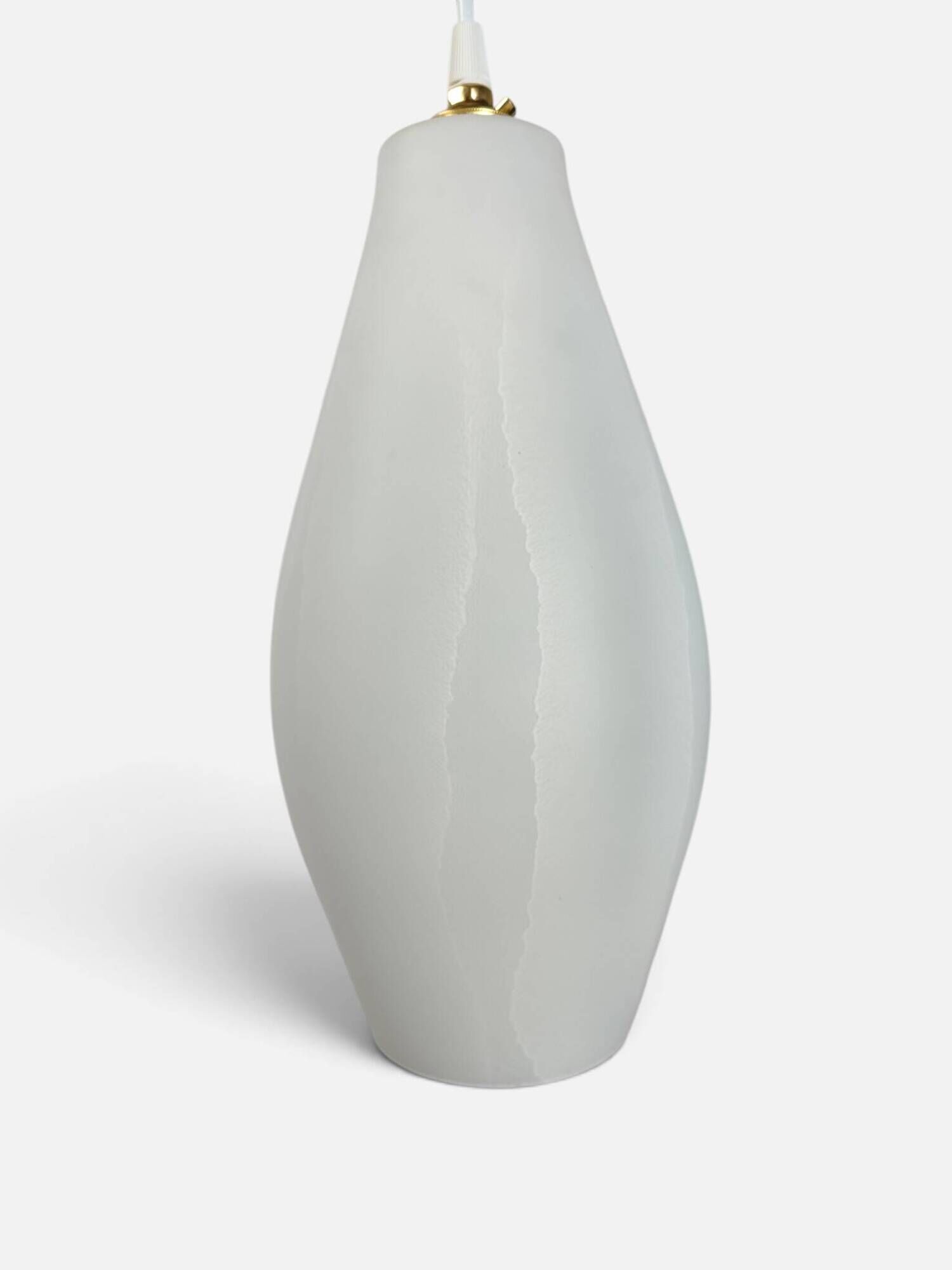 Modernist suspension in blown opaline with a marbled effect and brass – 1930s