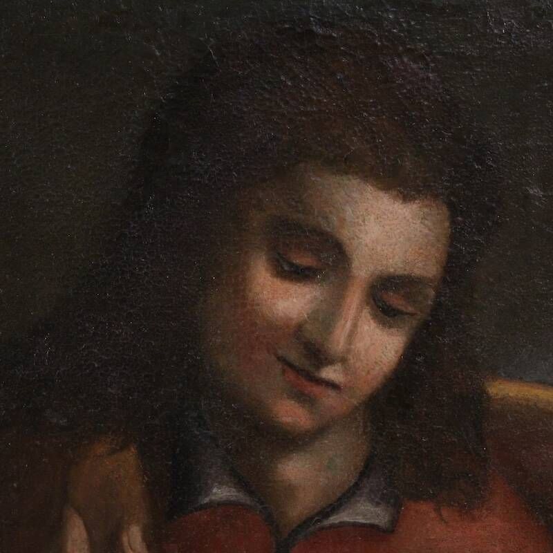 Peinture italienne antique, Joseph et la femme de Potiphar, du 17ème siècle
