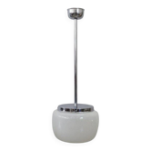 Opaline Glass And Chrome Pendant Light, 1960s