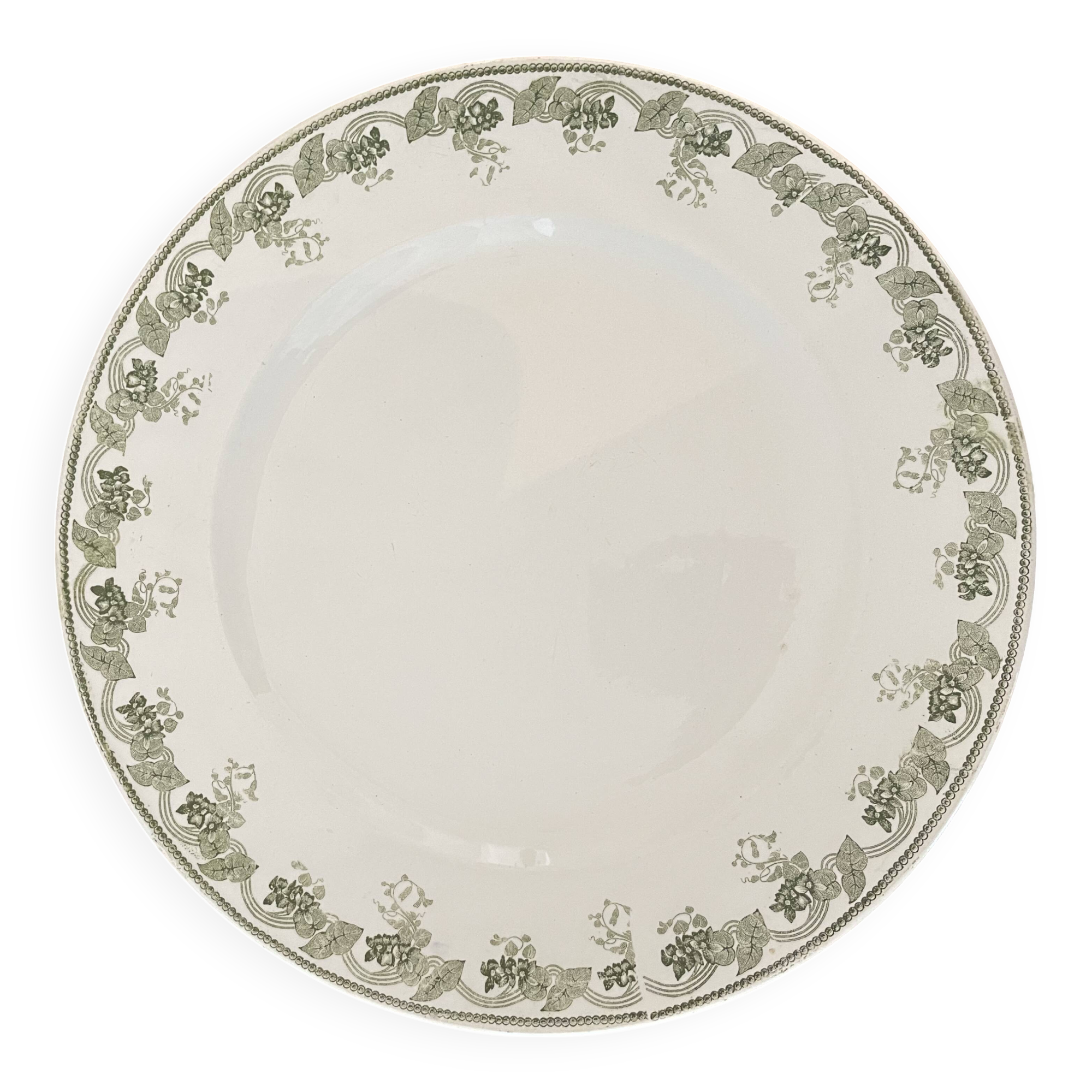 Round ironstone dish Moulin des Loups & Hamage Nord Violetta model