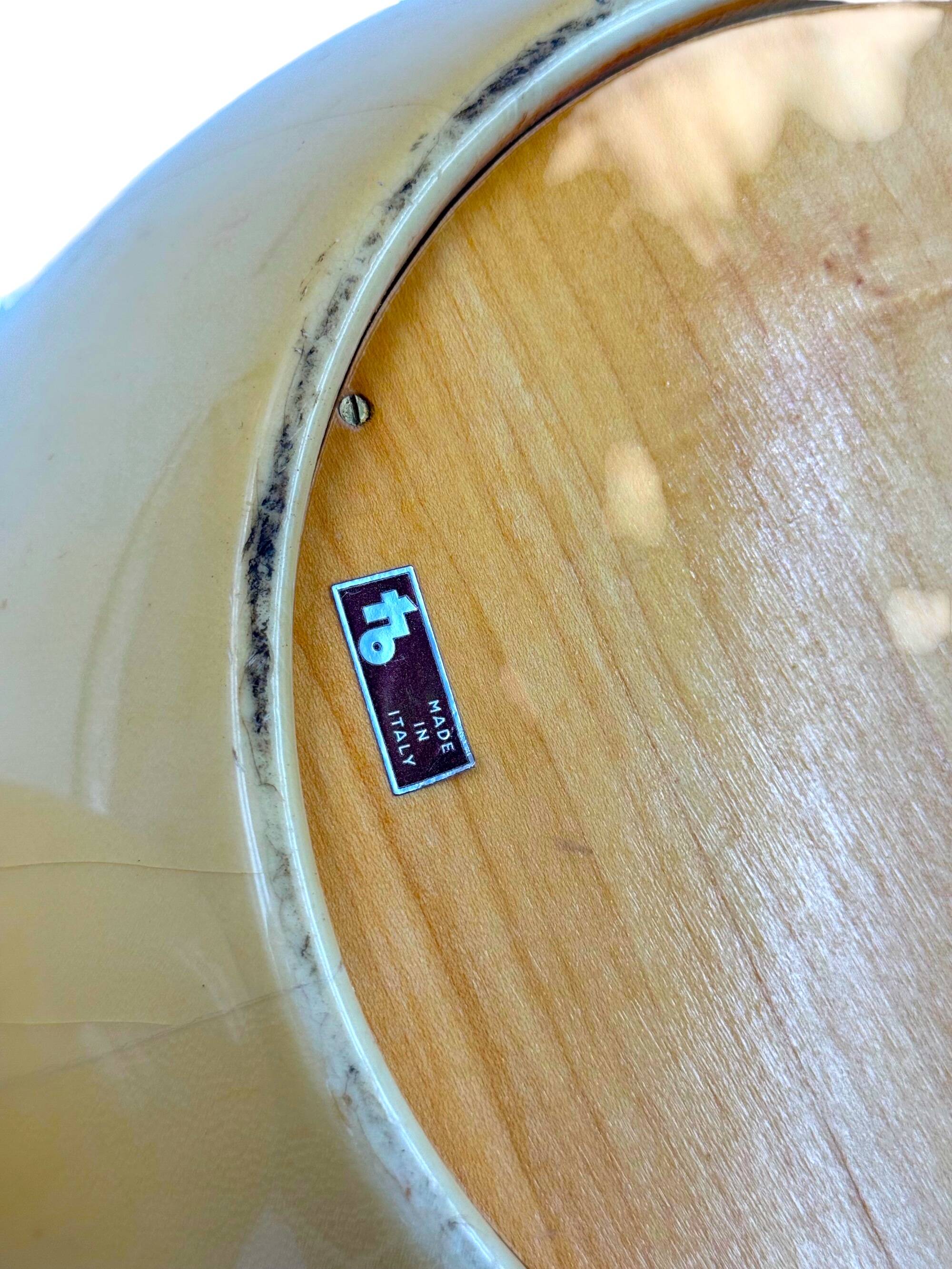 Tommaso Barbi, rare egg shaped large parchment box, TB Italy, ca. 1970