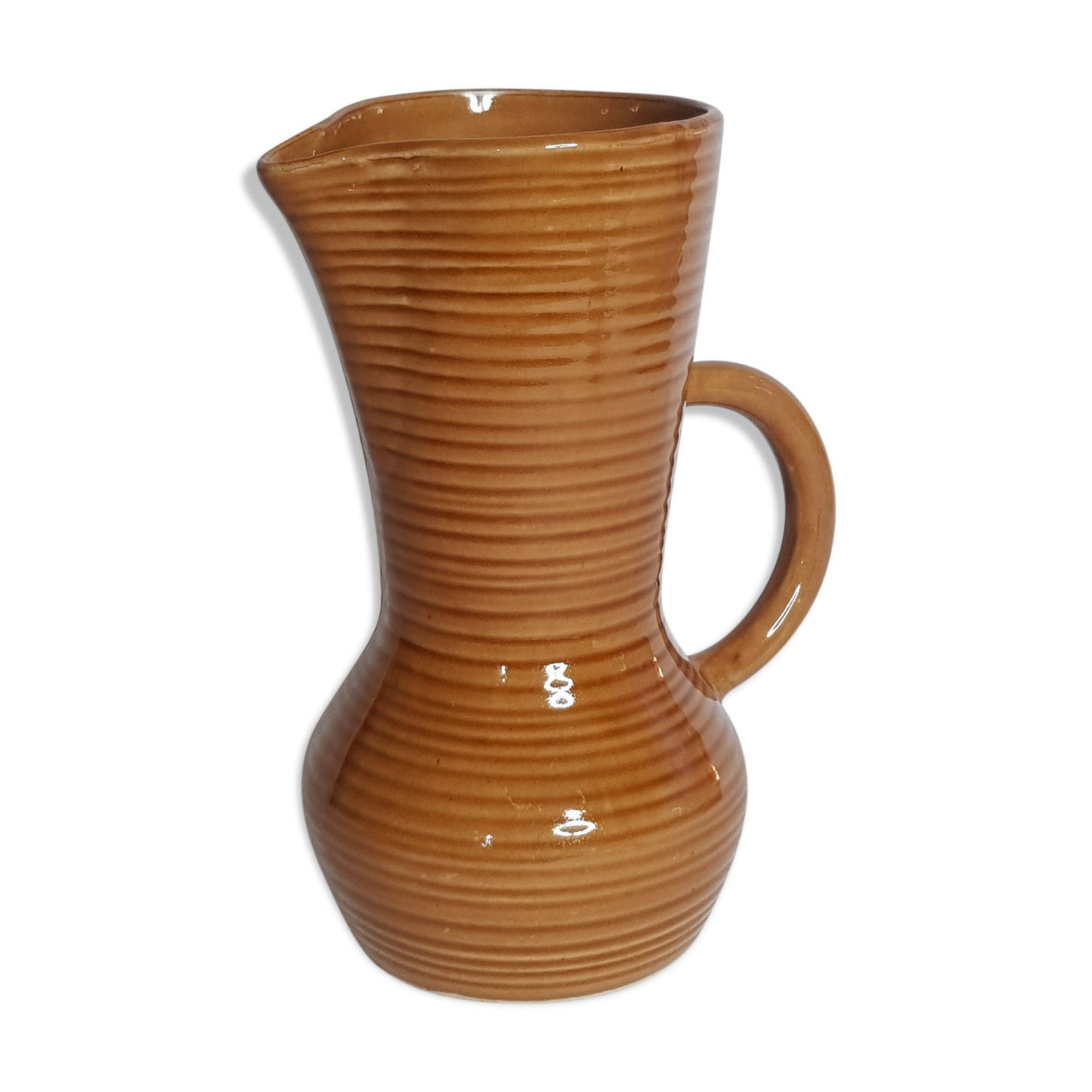 Digoin e-sandstone pitcher, honey colour, 22 cm