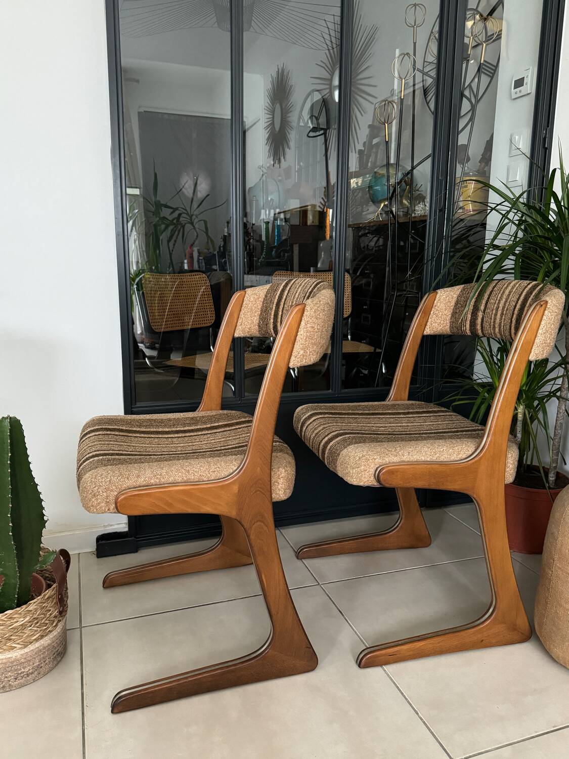 Pair of vintage Baumann Kangaroo chairs
