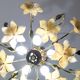 Murano Vintage Ceiling Light Orange Iridescent Flowers, 1970s