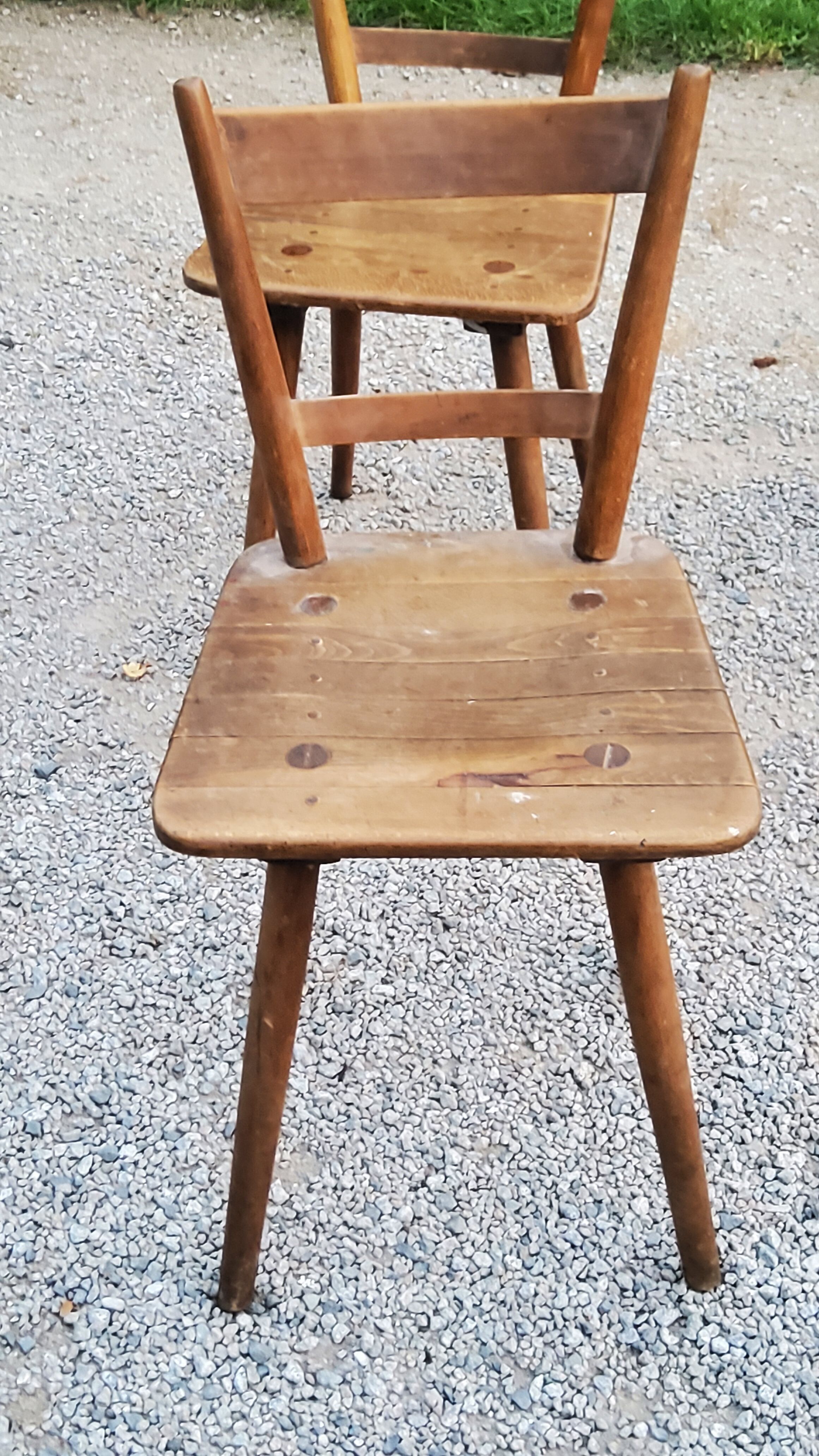 Set of 4 Scandinavian style beech chairs
