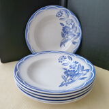 Set of 6 Hollow Plates Digoin Sarreguemines Model André