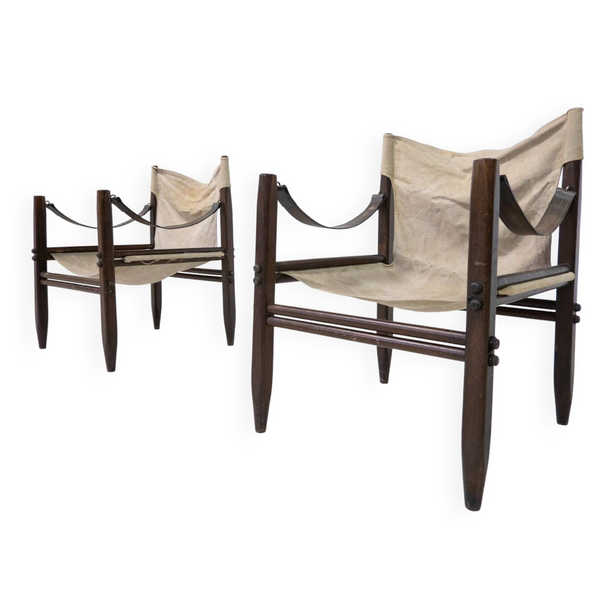 Pair of Safari Armchairs by Gianfranco Legler for Zanotta, 1960s