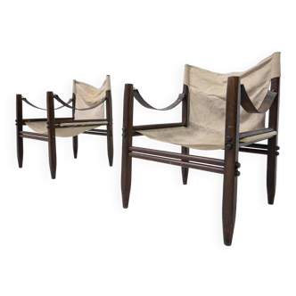 Pair of Safari Armchairs by Gianfranco Legler for Zanotta, 1960s