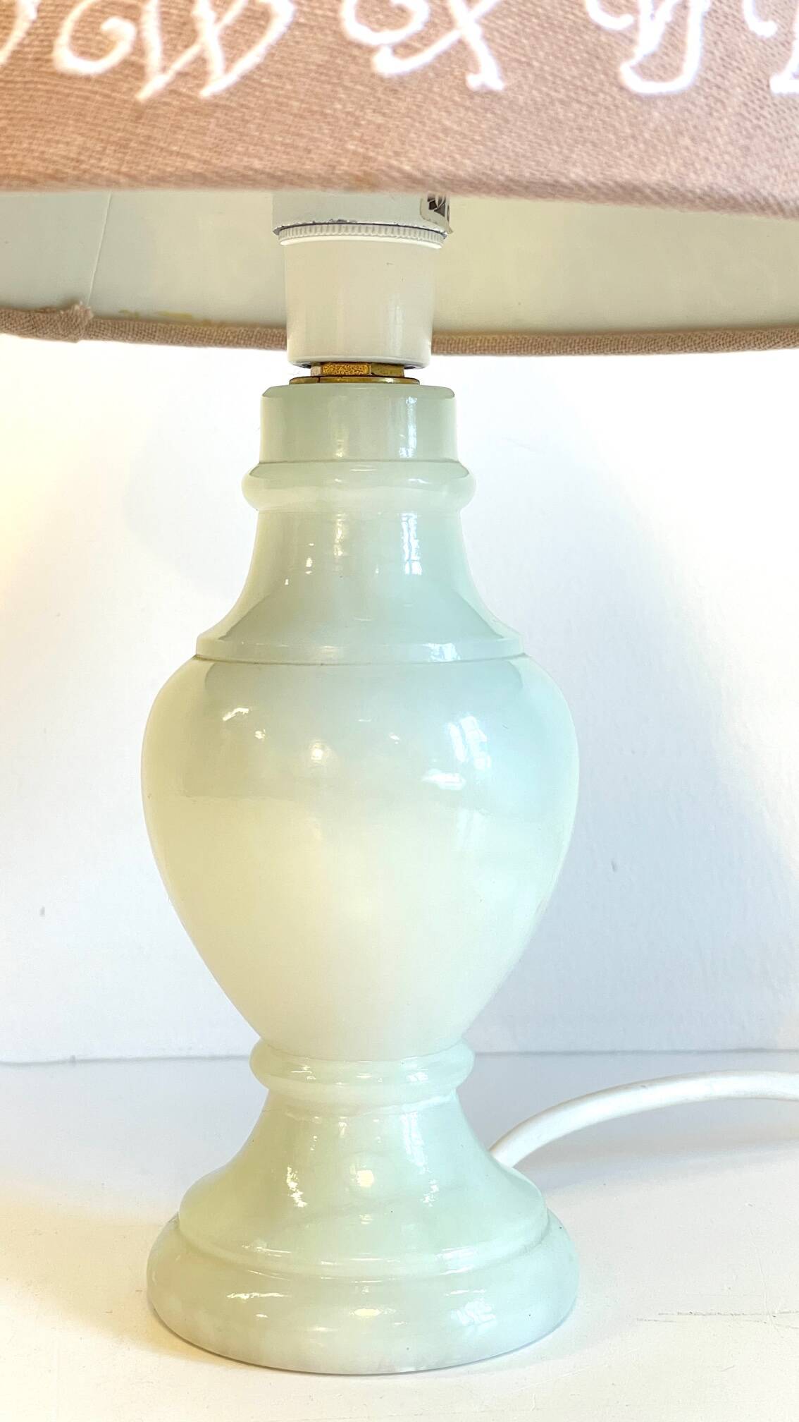 Vintage white marble lamp